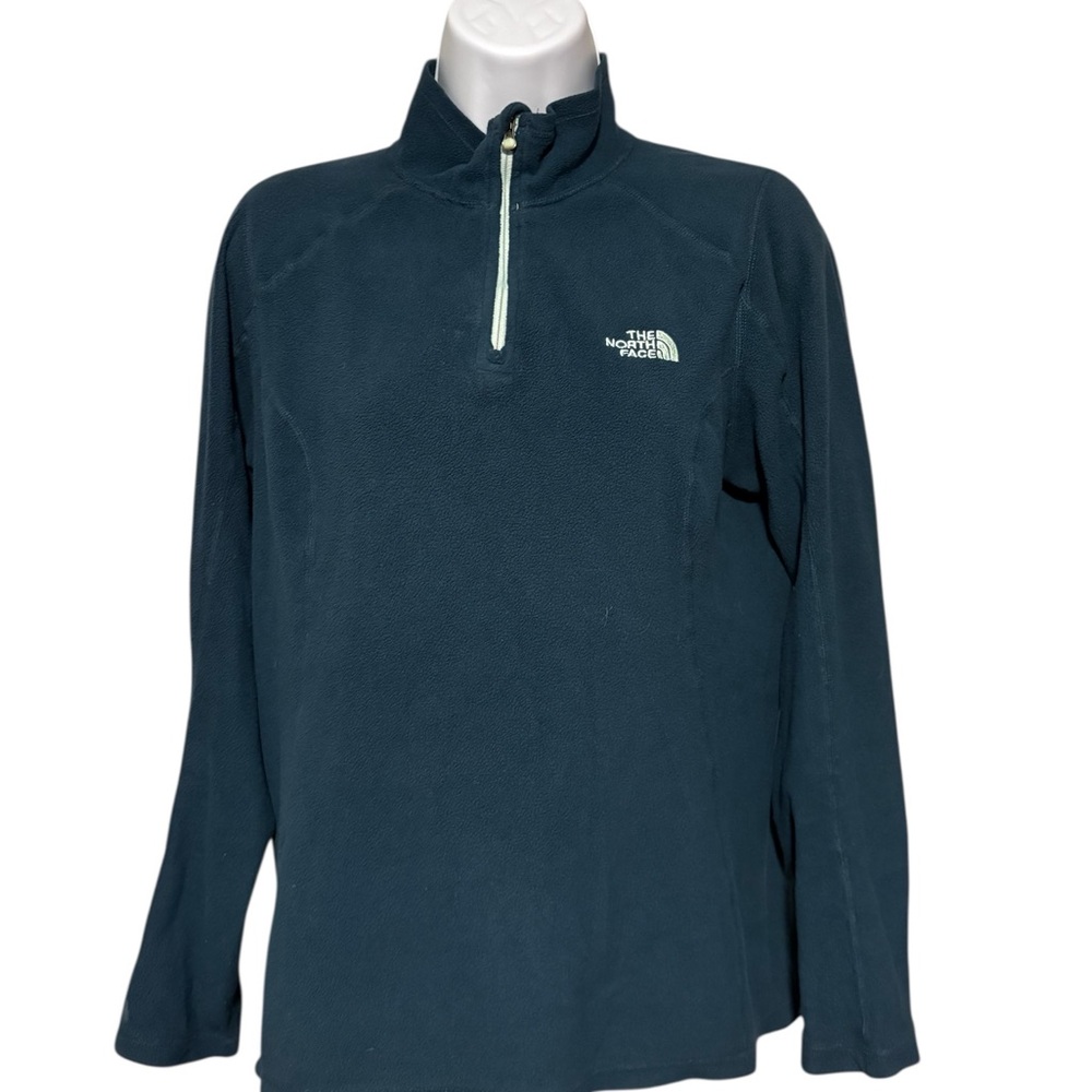 Women’s The North Face Green 1/4 Zip Fleece Long Sleeve Pullover Size M